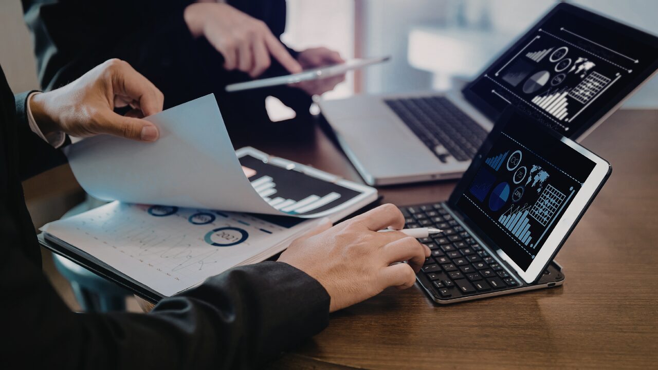 Team collaborating using multiple devices