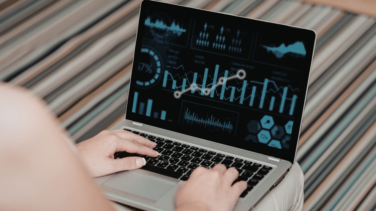 Laptop displaying detailed performance data